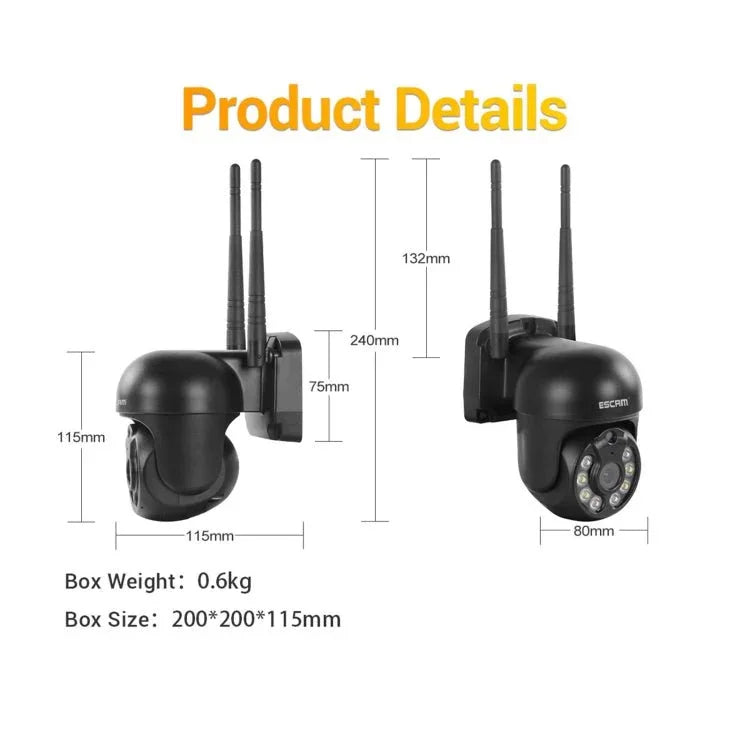 ESCAM WNK610 3.0 Million Pixels Wireless Dome IP Camera, Support Motion Detection & Two - way Audio & Full - color Night Vision & TF Card, EU Plug - Trustpick