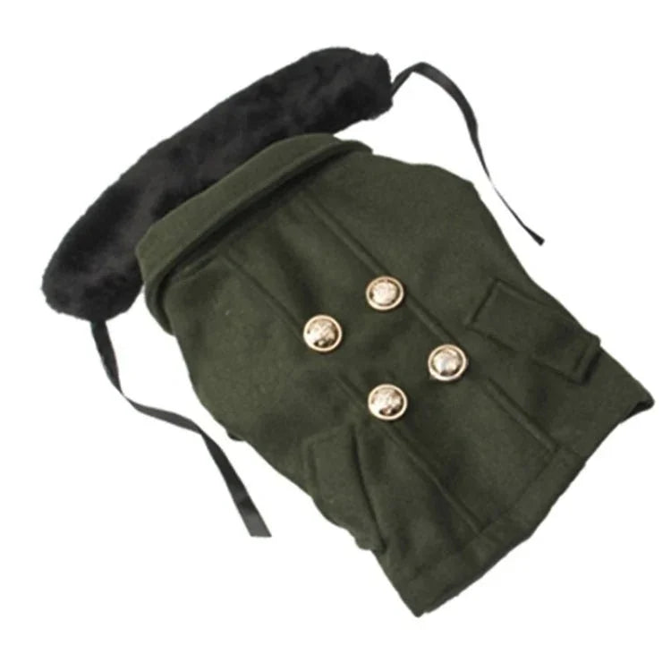 Gorgeous Woolen Cloth with Fur Collar Dog Coat Pet Clothes, Size: XL - Trustpick