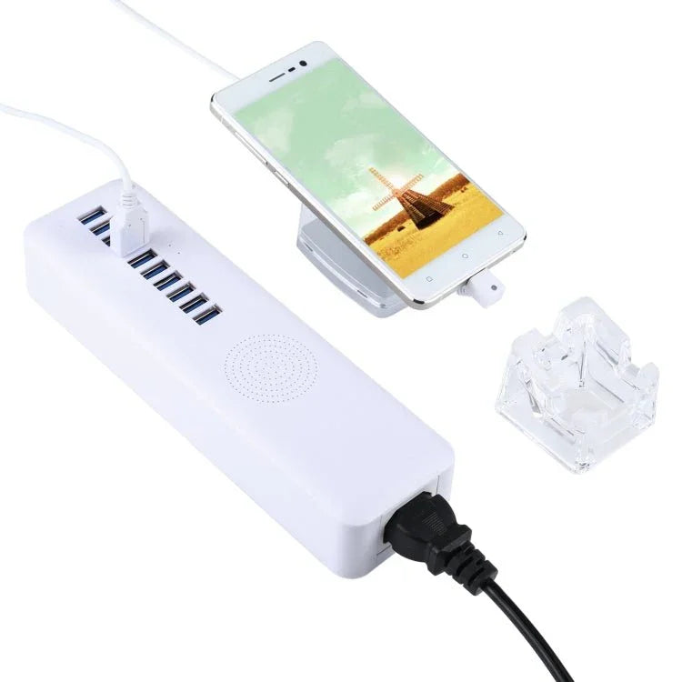Mult - Port Security HUB + Mobile Phone Anti - theft Alarm Display Stand with Remote Control for Mobile Phones with Micro - USB Port - Trustpick