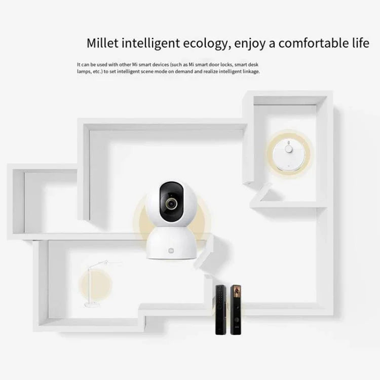 Original Xiaomi Mijia Smart Camera 3 PTZ Version 3K AI Detection Baby Monitor 5MP 360 Degree View Webcam Day & Night Work Infrared Night Vision, With US Plug Adapter - Trustpick