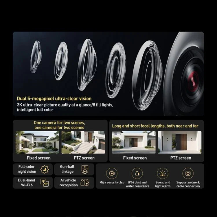 Original Xiaomi Outdoor Camera 4 MJSXJ10HL Dual 5MP 3K Ultra HD IP66 Waterproof - Trustpick