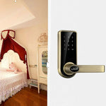 Password + Key + Sensor Card Zinc Alloy Red Bronze Electronic Door Lock Touch Screen Electronic Code Lock - Trustpick