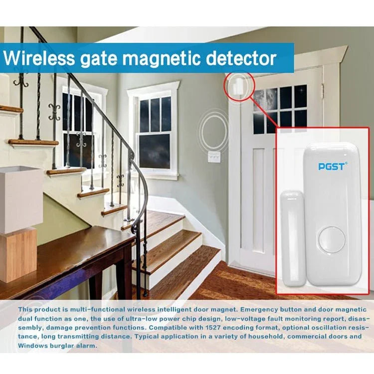 PB - 67R Intelligent Wireless Door Window Sensor with Emergency Button - Trustpick