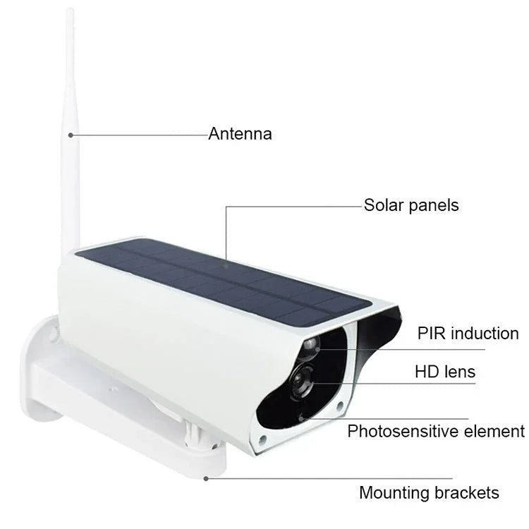 T1 - 2 2 Megapixel WiFi Version IP67 Waterproof Solar HD Monitor Camera without Battery & Memory, Support Infrared Night Vision & Motion Detection / Alarm & Voice Intercom & Mobile Surveillance - Trustpick