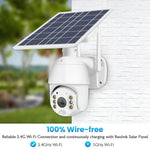 T16 1080P Full HD Solar Powered WiFi Camera, Support PIR Alarm, Night Vision, Two Way Audio, TF Card - Trustpick