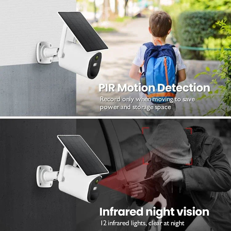 T20 1080P Full HD Solar Powered WiFi Camera, Support Motion Detection, Night Vision, Two Way Audio, TF Card - Trustpick