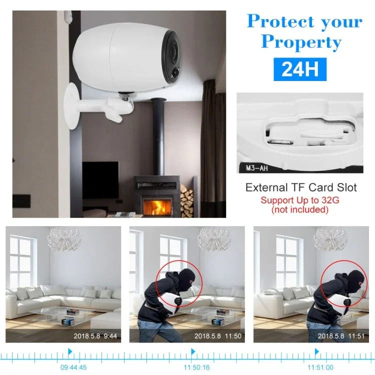 VESAFE VS - DC01 Security HD 720P Two - Way Audio Wireless Wifi IP Camera, Support Night Vision & PIR Detection & TF Card, IP54 Waterproof - Trustpick