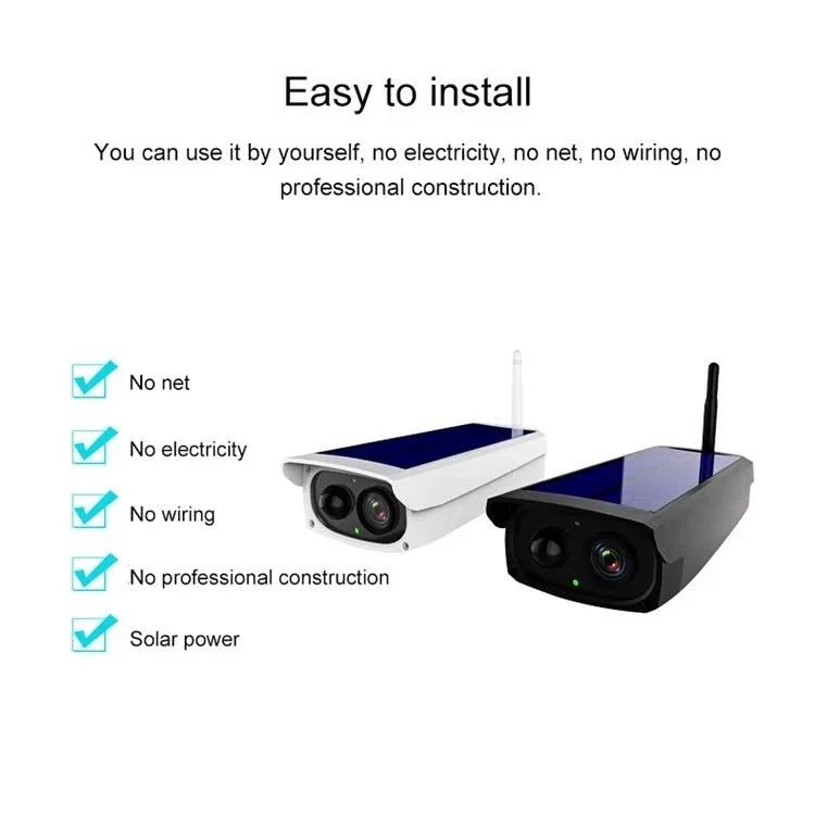 VESAFE VS - Y3 Outdoor HD 1080P Solar Power Security IP Camera, Support Motion Detection & PIR Wake up, IP66 Waterproof - Trustpick